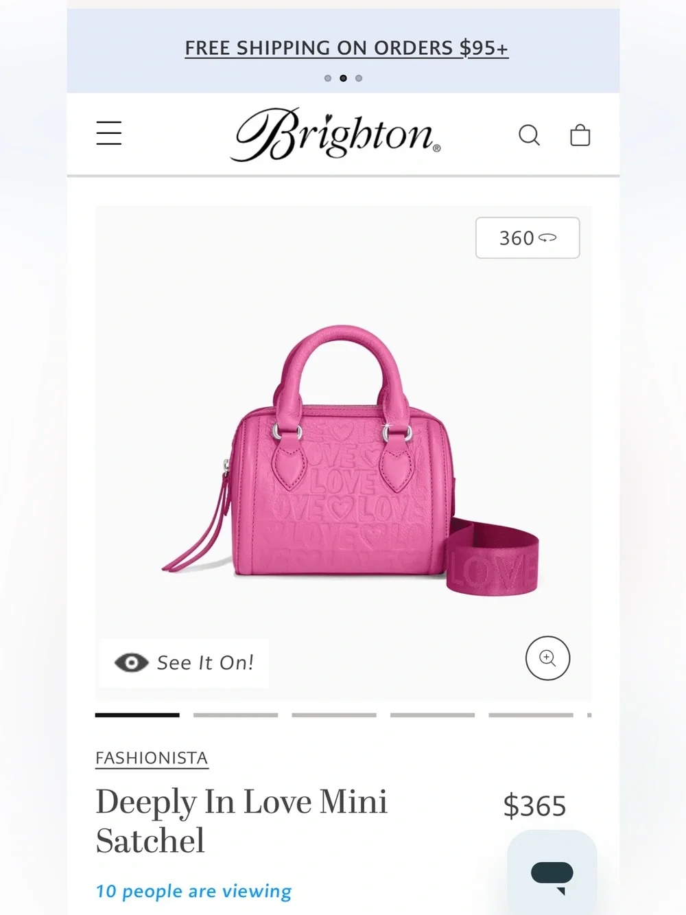 Brighton Fashionista Deeply In Love Mini Satchel